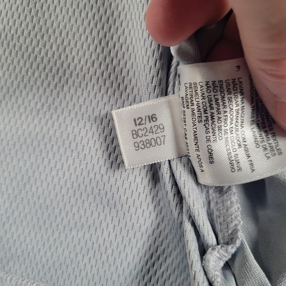 Adidas Polo Shirt Mens Large Gray Navy ClimaCool Striped Golf Raglan BC2429 - Picture 7 of 10
